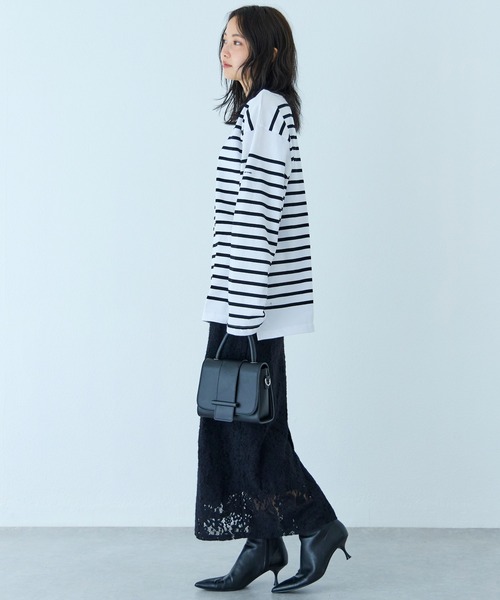 MONT KEMMEL(モンケメル)の「【再入荷】MONT KEMMEL/ボーダーロングスリーブT(Tシャツ/カットソー・レディース・ホワイト/チャコールグレー/ベージュ/ネイビー/ブルー/ブルー系その他/ブラック/オレンジ/ターコイズブルー・40/38/42/36)」の12枚目の写真