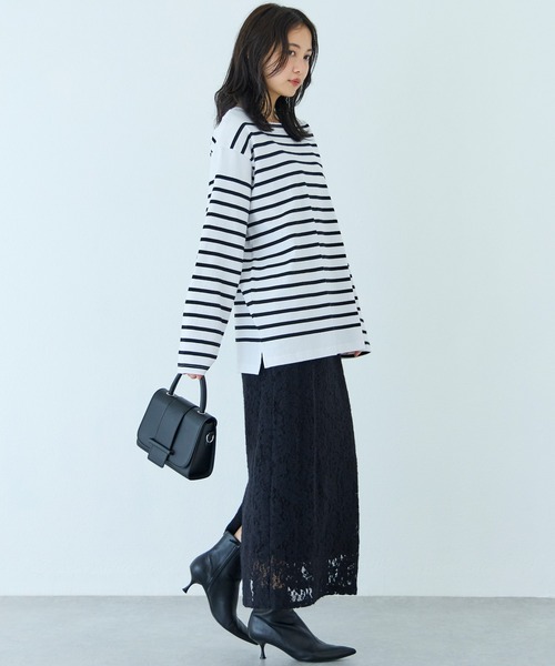 MONT KEMMEL(モンケメル)の「【再入荷】MONT KEMMEL/ボーダーロングスリーブT(Tシャツ/カットソー・レディース・ホワイト/チャコールグレー/ベージュ/ネイビー/ブルー/ブルー系その他/ブラック/オレンジ/ターコイズブルー・40/38/42/36)」の13枚目の写真