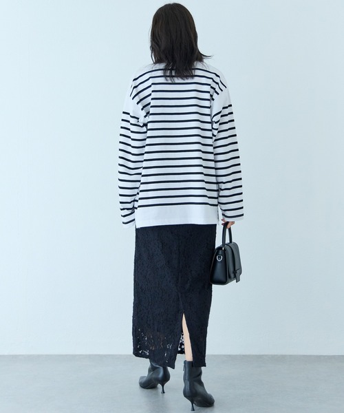 MONT KEMMEL(モンケメル)の「【再入荷】MONT KEMMEL/ボーダーロングスリーブT(Tシャツ/カットソー・レディース・ホワイト/チャコールグレー/ベージュ/ネイビー/ブルー/ブルー系その他/ブラック/オレンジ/ターコイズブルー・40/38/42/36)」の14枚目の写真