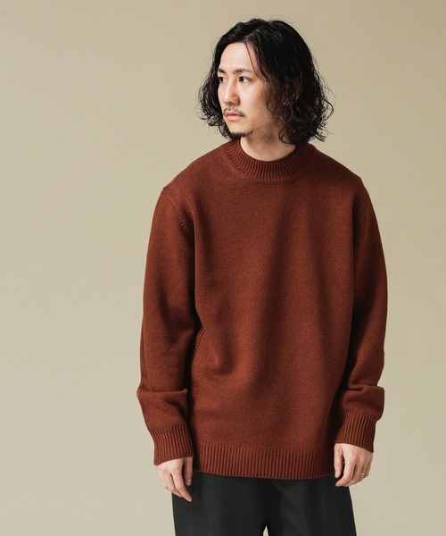 NANO universe（ナノユニバース）の「カシミヤMIXモックネックニット（ニット/セーター・メンズ・ブラウン/ベージュ系その他4/パープル系その他/ブラック・L/M/S/XL）」の7枚目の写真