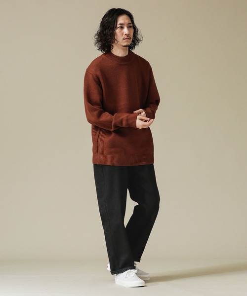 NANO universe（ナノユニバース）の「カシミヤMIXモックネックニット（ニット/セーター・メンズ・ブラウン/ベージュ系その他4/パープル系その他/ブラック・L/M/S/XL）」の8枚目の写真