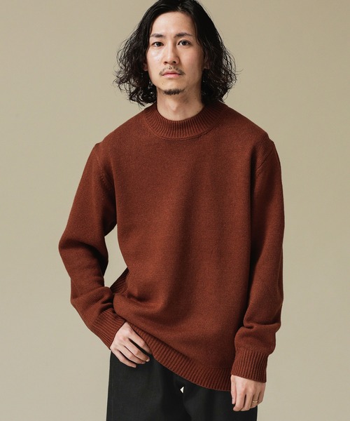 NANO universe（ナノユニバース）の「カシミヤMIXモックネックニット（ニット/セーター・メンズ・ブラウン/ベージュ系その他4/パープル系その他/ブラック・L/M/S/XL）」の16枚目の写真