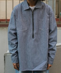 BROKEN BASE | ハーフジップストライプPOシャツ(シャツ/ブラウス)