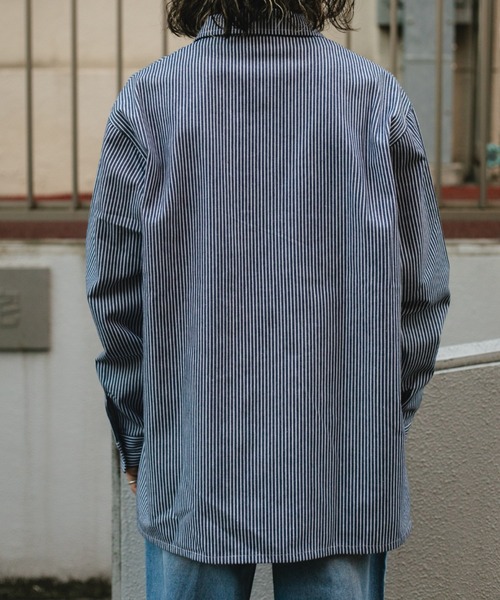 BROKEN BASE（ブロークンベース）の「ハーフジップストライプPOシャツ（シャツ/ブラウス・メンズ・ブラック系その他/ブルー系その他・MEDIUM/LARGE）」の8枚目の写真