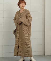Bab（バブ）の「ヘリンボーン2WAYニットワンピース（ワンピース）」