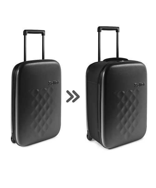 ROLLINK/FLEX 折り畳み キャリーケース 40L スーツケース ブラック