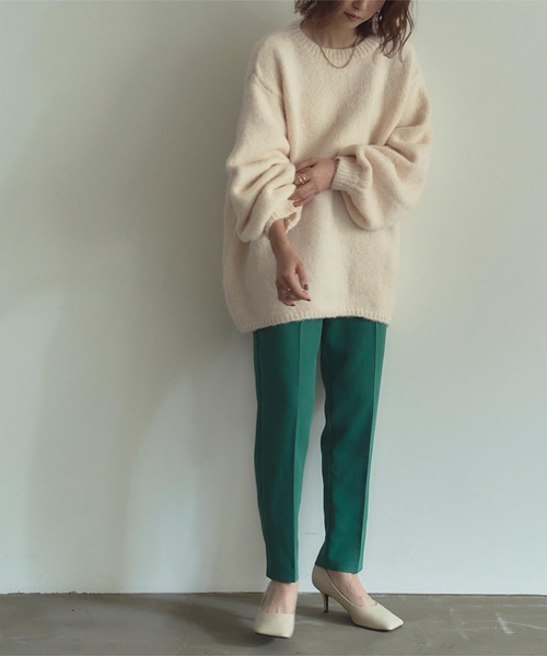 titivate（ティティベイト）の「ｵｰﾊﾞｰｻｲｽﾞｸﾙｰﾈｯｸﾙｰｽﾞﾆｯﾄ（ニット/セーター・レディース・ベージュ/イエロー/アイボリー/ライトパープル・S/M）」の10枚目の写真