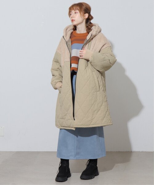 DOUBLE NAME（ダブルネーム）の「ボア切替キルティングフード付き