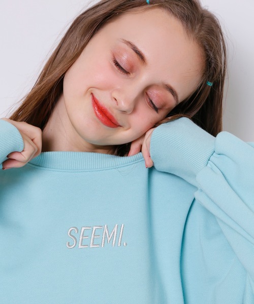 Seemi. byNICECLAUP（ シーミーバイナイスクラップ）の「Seemi.ビックスウェット（Tシャツ/カットソー・レディース・グレー/ミント/オートミール・FREE）」の9枚目の写真