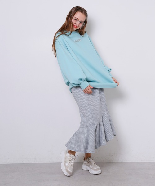 Seemi. byNICECLAUP（ シーミーバイナイスクラップ）の「Seemi.ビックスウェット（Tシャツ/カットソー・レディース・グレー/ミント/オートミール・FREE）」の8枚目の写真