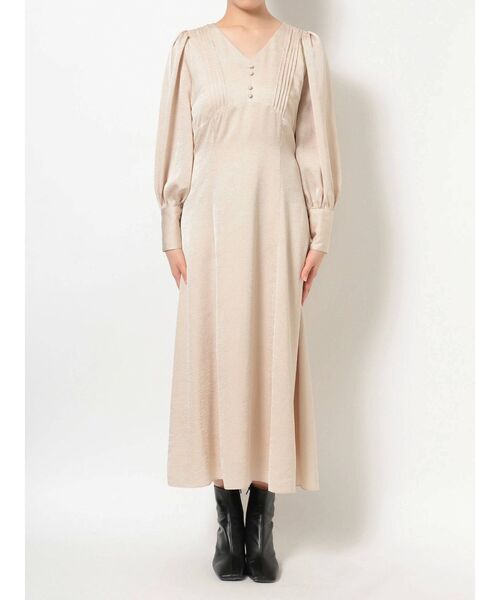 LAGUNAMOON（ラグナムーン）の「フロントピンタックサテンワンピース（ワンピース・レディース・アイボリー/ボルドー/ブルー・SMALL/MEDIUM）」の4枚目の写真