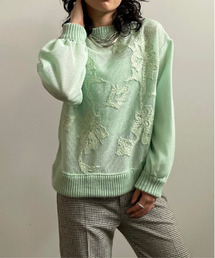 UND HAND EMBROIDERY MESH TOP