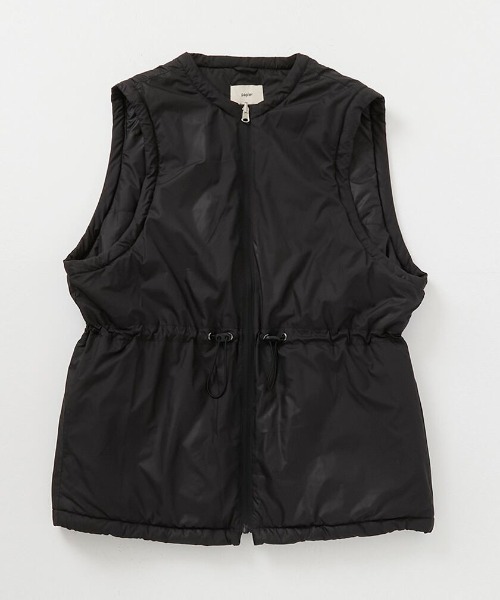 papier（パピエ）の「papier/パピエ/FISHTAIL 2WAY COAT/2WAYコート（ナイロンジャケット・レディース・ベージュ/ブラック・FREE）」の6枚目の写真