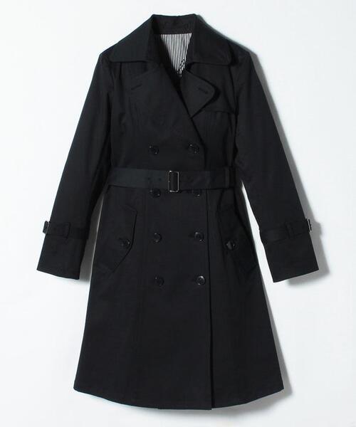 美品 Agnes b. トレンチコート ブラック アニエスベー UBS9 MANTEAU トレンチコート