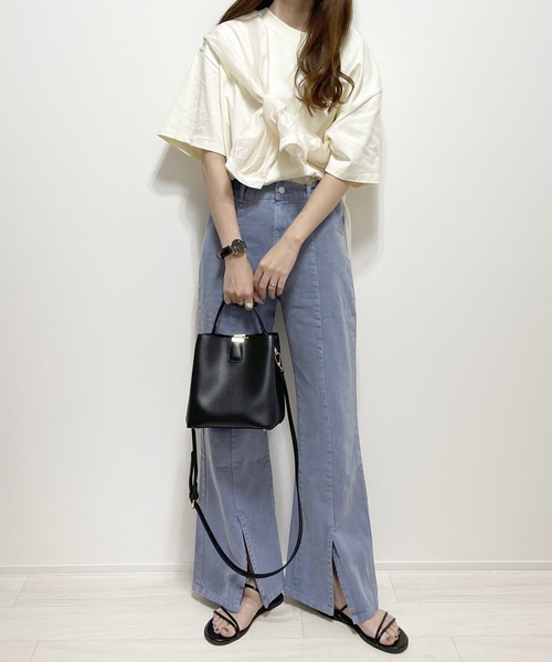 cuorequal（クオレコール）の「フロントスリットフレアデニムパンツ（デニムパンツ・レディース・ブルー/グレー・FREE）」の13枚目の写真