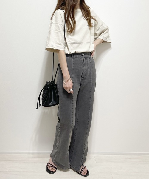 cuorequal（クオレコール）の「フロントスリットフレアデニムパンツ（デニムパンツ・レディース・ブルー/グレー・FREE）」の20枚目の写真