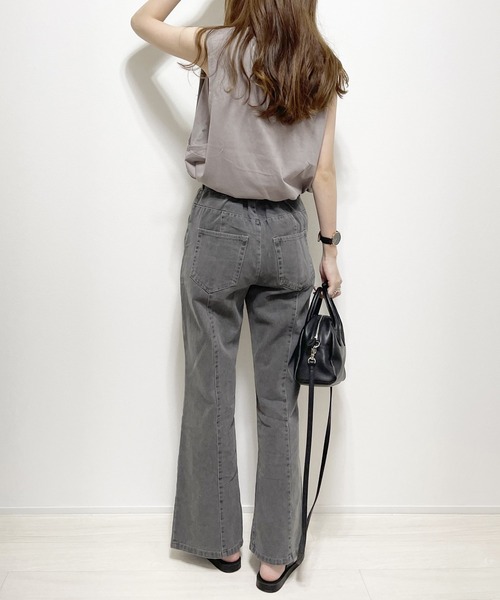 cuorequal（クオレコール）の「フロントスリットフレアデニムパンツ（デニムパンツ・レディース・ブルー/グレー・FREE）」の8枚目の写真