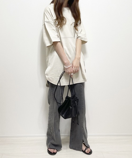 cuorequal（クオレコール）の「フロントスリットフレアデニムパンツ（デニムパンツ・レディース・ブルー/グレー・FREE）」の11枚目の写真