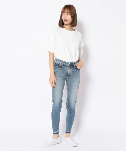 surt(サート)の「SURT(サート)裾ほどきスキニー イエロースプラッシュ(デニムパンツ・レディース・ライトインディゴブルー・MEDIUM/XX-SMALL/SMALL/X-SMALL)」の10枚目の写真
