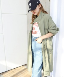 moment+ | エステルウェザー スタンドカラーミリタリーモッズコート(モッズコート)