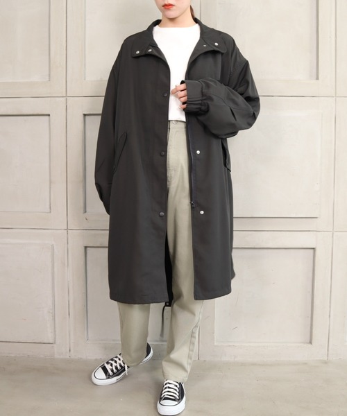 moment+(モーメントプラス)の「エステルウェザー スタンドカラーミリタリーモッズコート(モッズコート・レディース・ブラック/カーキ/アイボリー・M)」の11枚目の写真