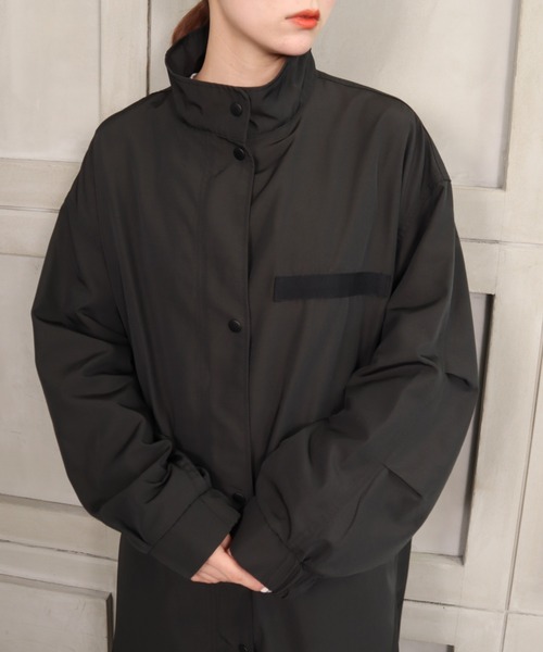 moment+(モーメントプラス)の「エステルウェザー スタンドカラーミリタリーモッズコート(モッズコート・レディース・ブラック/カーキ/アイボリー・M)」の12枚目の写真