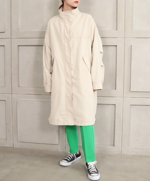 moment+(モーメントプラス)の「エステルウェザー スタンドカラーミリタリーモッズコート(モッズコート・レディース・ブラック/カーキ/アイボリー・M)」の20枚目の写真