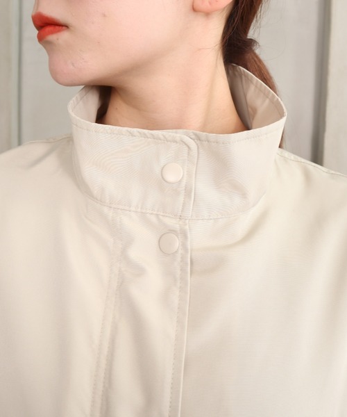 moment+(モーメントプラス)の「エステルウェザー スタンドカラーミリタリーモッズコート(モッズコート・レディース・ブラック/カーキ/アイボリー・M)」の10枚目の写真