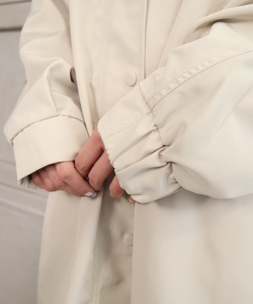 moment+(モーメントプラス)の「エステルウェザー スタンドカラーミリタリーモッズコート(モッズコート・レディース・ブラック/カーキ/アイボリー・M)」の8枚目の写真