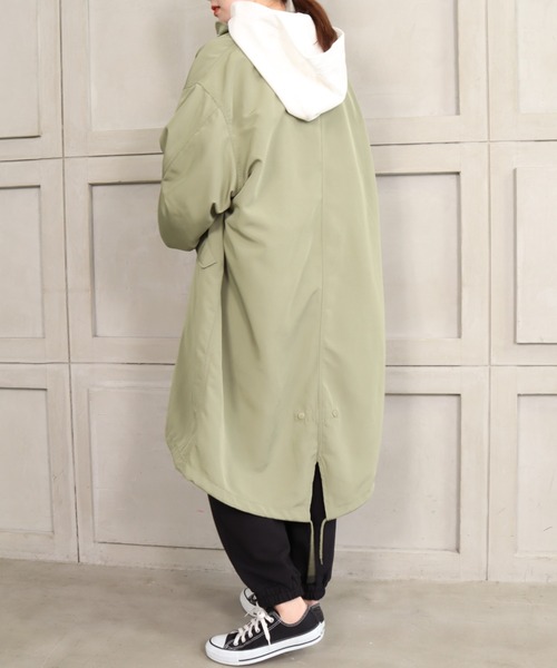 moment+(モーメントプラス)の「エステルウェザー スタンドカラーミリタリーモッズコート(モッズコート・レディース・ブラック/カーキ/アイボリー・M)」の13枚目の写真