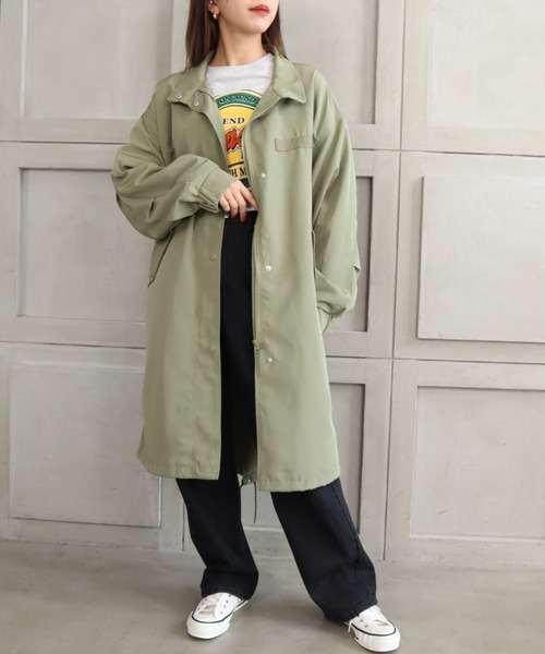 moment+(モーメントプラス)の「エステルウェザー スタンドカラーミリタリーモッズコート(モッズコート・レディース・ブラック/カーキ/アイボリー・M)」の19枚目の写真