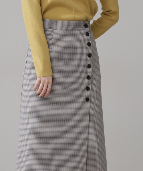 N.(N. Natural Beauty Basic)(エヌエヌナチュラルビューティーベーシック)の「◆サイドボタンラップスカート(スカート・レディース・グレー系その他/パープル/イエロー・MEDIUM)」の14枚目の写真