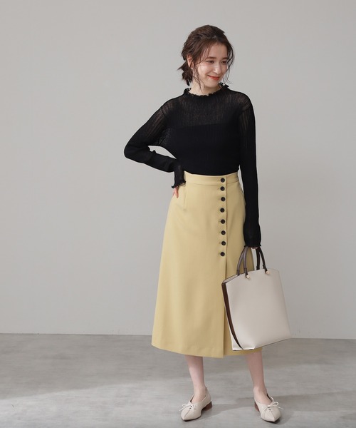 N.(N. Natural Beauty Basic)(エヌエヌナチュラルビューティーベーシック)の「◆サイドボタンラップスカート(スカート・レディース・グレー系その他/パープル/イエロー・MEDIUM)」の11枚目の写真