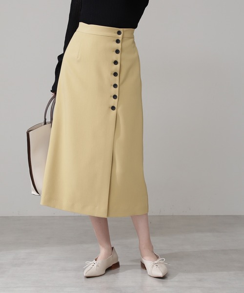 N.(N. Natural Beauty Basic)(エヌエヌナチュラルビューティーベーシック)の「◆サイドボタンラップスカート(スカート・レディース・グレー系その他/パープル/イエロー・MEDIUM)」の10枚目の写真