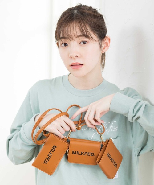 MILKFED.（ミルクフェド）の「STENCIL LOGO SHOULDER STRAP WALLET（財布・レディース・ライトピンク/ブラウン/ブラック・ONE SIZE）」の14枚目の写真