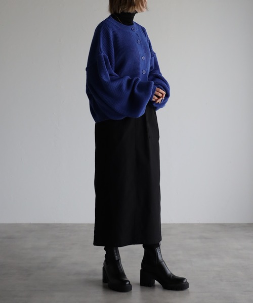 amini（アミニ）の「【2022 S/S 新作】ボリューム袖ニットカーディガン（カーディガン/ボレロ・レディース・イエロー/ブルー/グリーン/アイボリー・MEDIUM）」の10枚目の写真