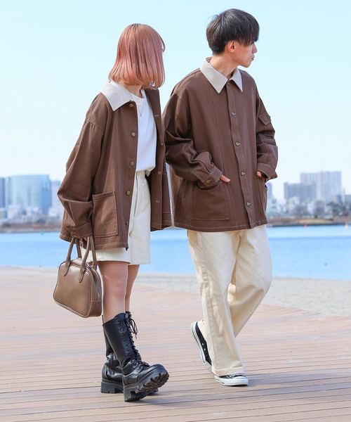 PairPair（ペアペア）の「BIGポケットカバーオール(ユニセックス)（カバーオール・メンズ・イエロー/アイボリー/モカ・MEDIUM/LARGE）」の3枚目の写真