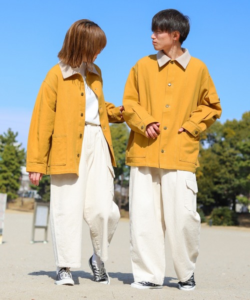 PairPair（ペアペア）の「BIGポケットカバーオール(ユニセックス)（カバーオール・メンズ・イエロー/アイボリー/モカ・MEDIUM/LARGE）」の5枚目の写真