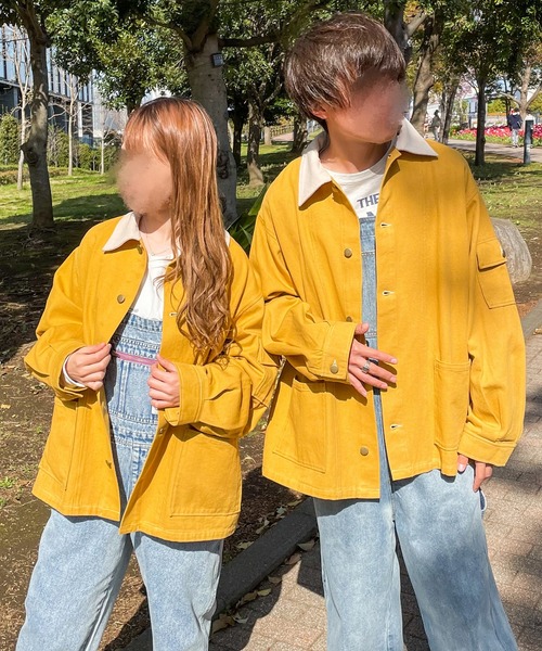 PairPair（ペアペア）の「BIGポケットカバーオール(ユニセックス)（カバーオール・メンズ・イエロー/アイボリー/モカ・MEDIUM/LARGE）」の7枚目の写真