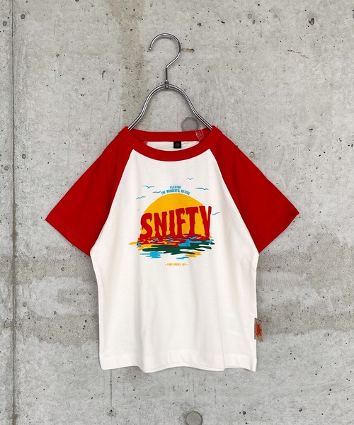 Life Support Products（ライフサポートプロダクツ）の「防汚加工ラグランプリントＴシャツ（80～140cm）（Tシャツ/カットソー・キッズ・グリーン/パープル/レッド/ライトブルー・80/90/100/110/120/95/130/140）」の4枚目の写真