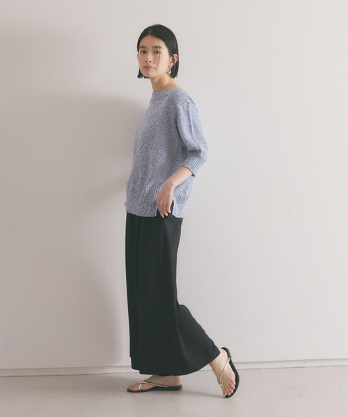 qualite（カリテ）の「バックサテンジョーゼットドレープパンツ（その他パンツ・レディース・ベージュ/ブラック・36/38）」の4枚目の写真