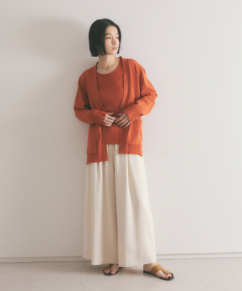 qualite（カリテ）の「バックサテンジョーゼットドレープパンツ（その他パンツ・レディース・ベージュ/ブラック・36/38）」の9枚目の写真