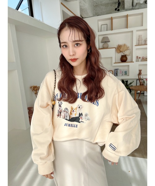 jumelle（ジュメロ）の「アニマルプリントスウェット（スウェット・レディース・アイボリー/ブルー・FREE）」の3枚目の写真