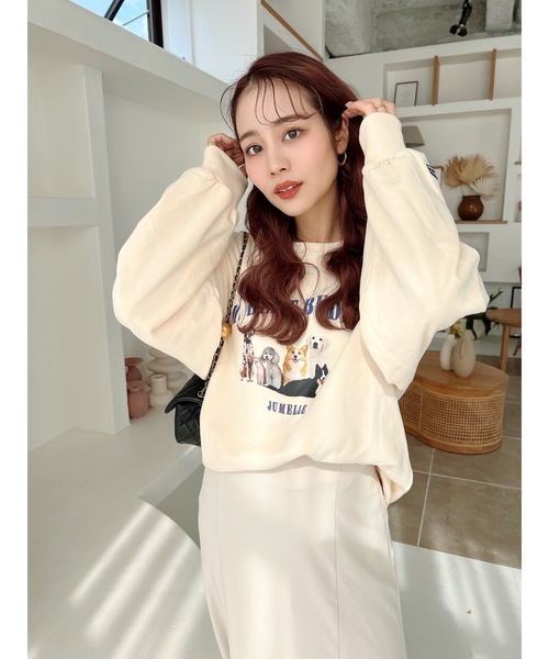 jumelle（ジュメロ）の「アニマルプリントスウェット（スウェット・レディース・アイボリー/ブルー・FREE）」の4枚目の写真