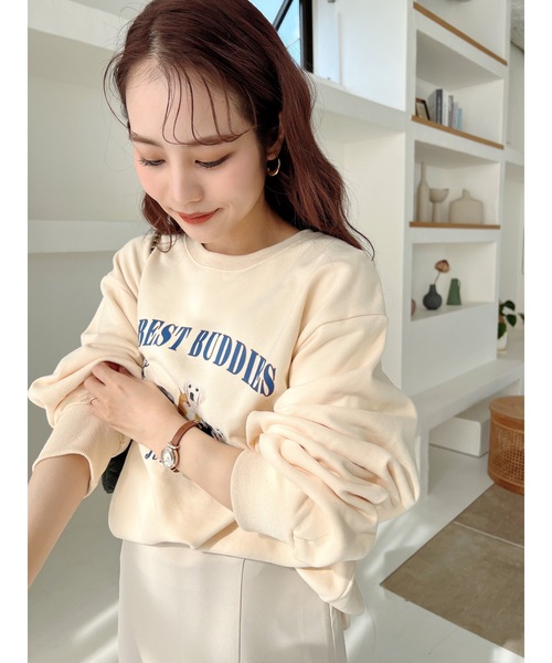 jumelle（ジュメロ）の「アニマルプリントスウェット（スウェット・レディース・アイボリー/ブルー・FREE）」の7枚目の写真