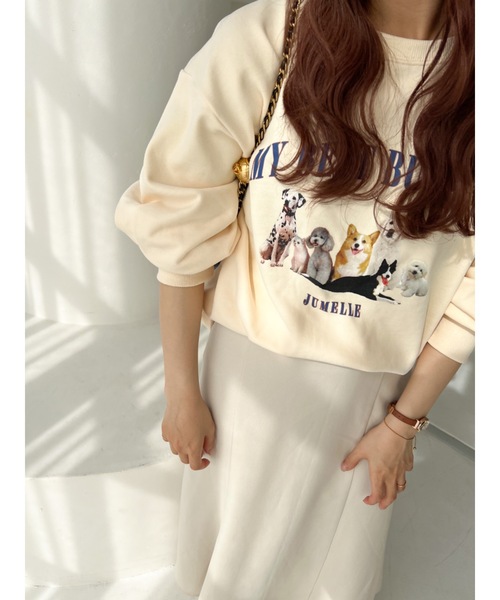 jumelle（ジュメロ）の「アニマルプリントスウェット（スウェット・レディース・アイボリー/ブルー・FREE）」の17枚目の写真