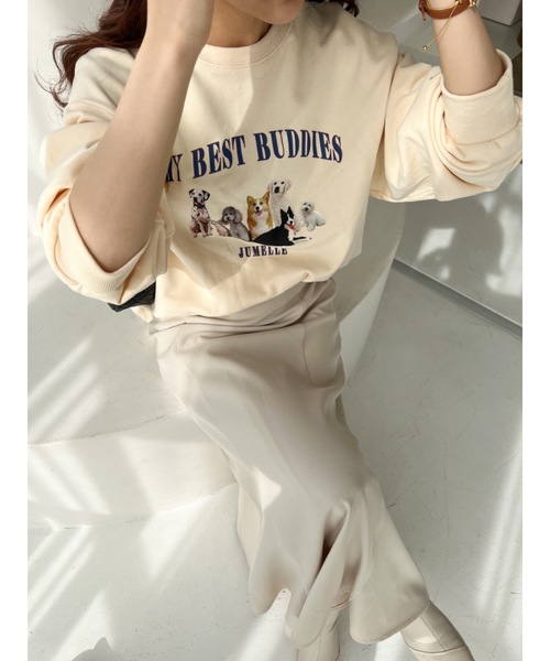 jumelle（ジュメロ）の「アニマルプリントスウェット（スウェット・レディース・アイボリー/ブルー・FREE）」の19枚目の写真