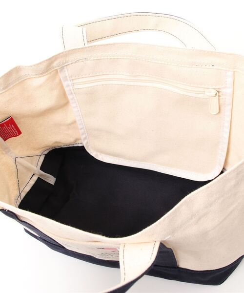 Manhattan Portage(マンハッタンポーテージ)の「Ambrose Tote Bag Canvas Lite 2022(トートバッグ・メンズ・オレンジ/ネイビー・SMALL)」の4枚目の写真