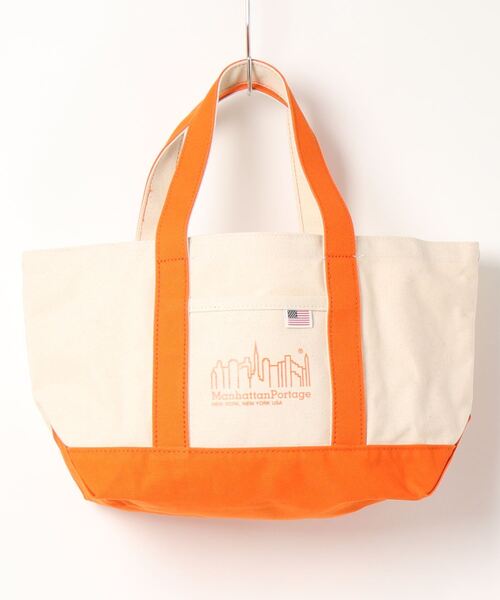 Manhattan Portage(マンハッタンポーテージ)の「Ambrose Tote Bag Canvas Lite 2022(トートバッグ・メンズ・オレンジ/ネイビー・SMALL)」の17枚目の写真