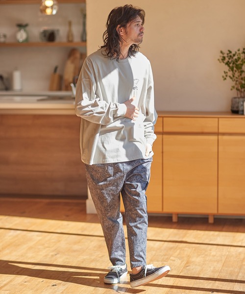 CAMBIO(カンビオ)の「mlt3774-プリントビッグシルエットロンT(スカルサーカス)(Tシャツ/カットソー・メンズ・グレー系その他/ホワイト/パープル系その他・M/S/L/XL)」の13枚目の写真